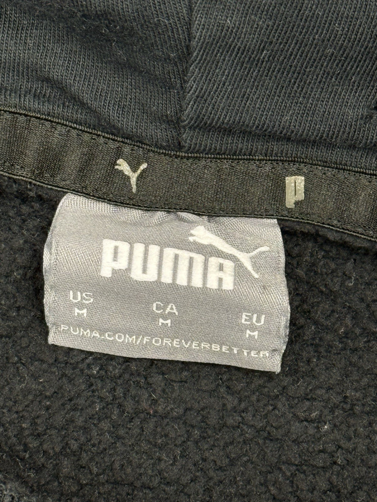 Puma Black Printed Logo Hoodie Medium
