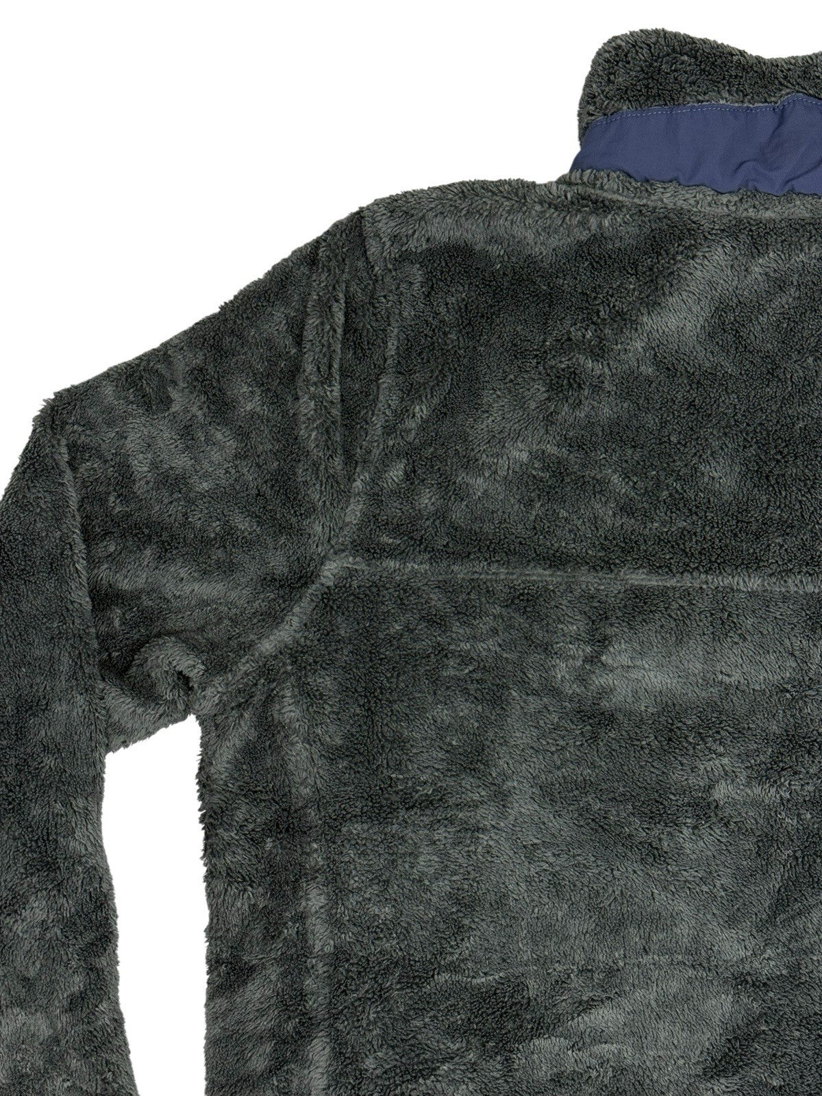 LL Bean Grey Hi-Pile Fleece Snap Jumper Medium