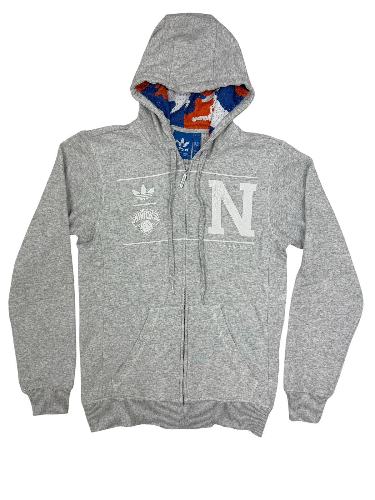 Adidas Grey New York Knicks Zip Hoodie XS