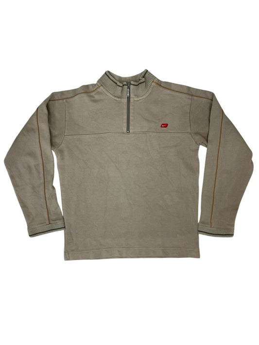 Nike Beige 1/4 Zip Fleece Lined Jumper XL