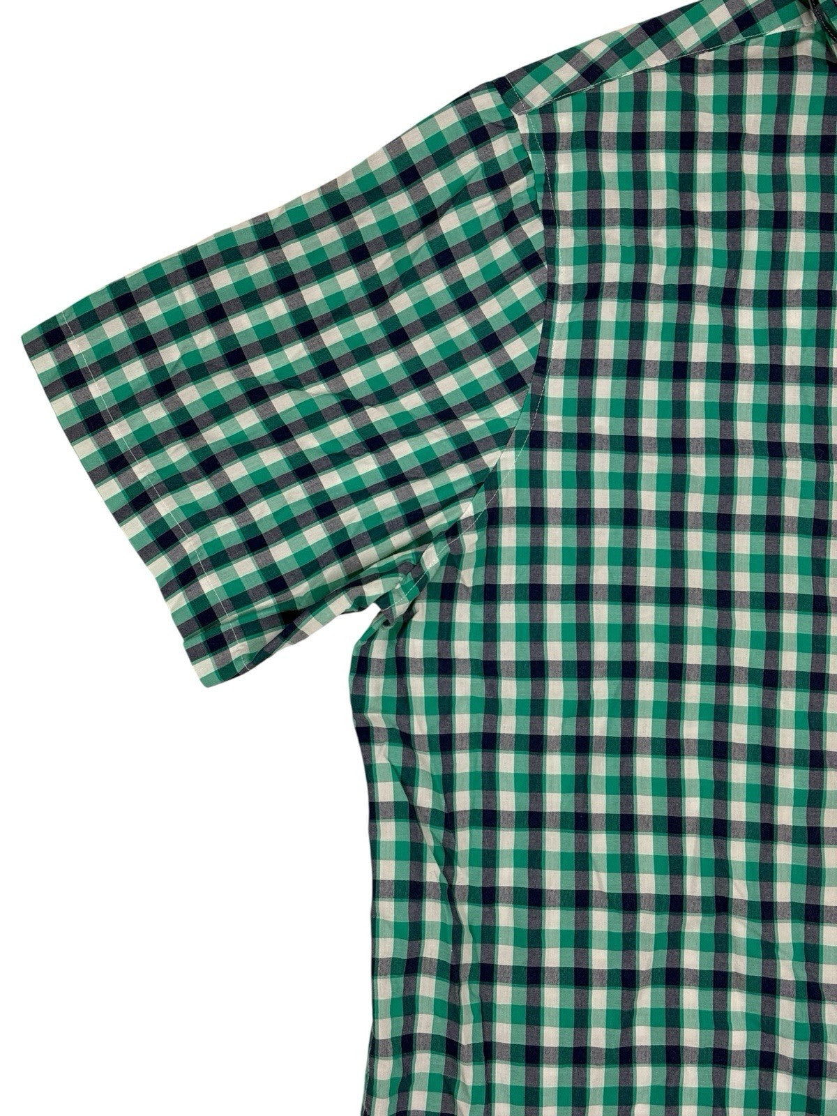Chaps Green Check Easy Care Short Sleeve Collared Shirt 2XL