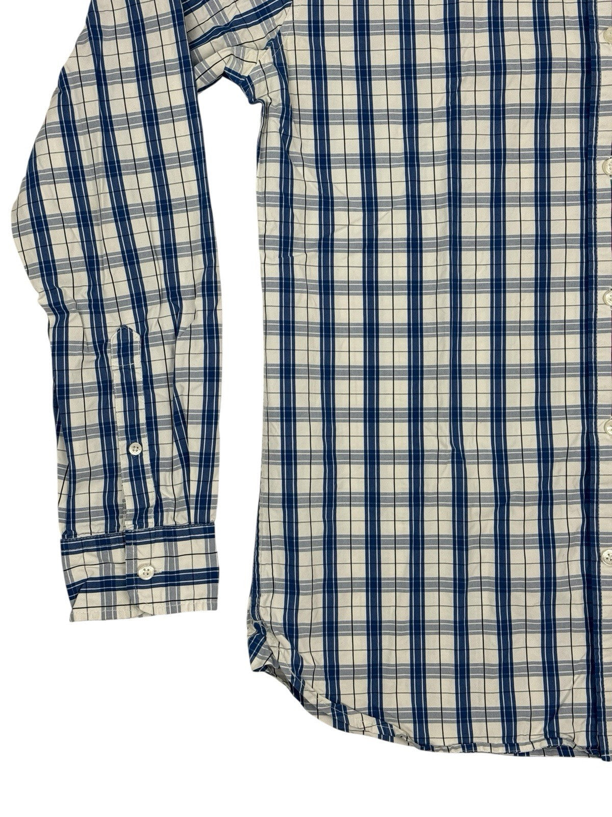 Timberland Blue Plaid Slim Fit Collared Shirt Medium