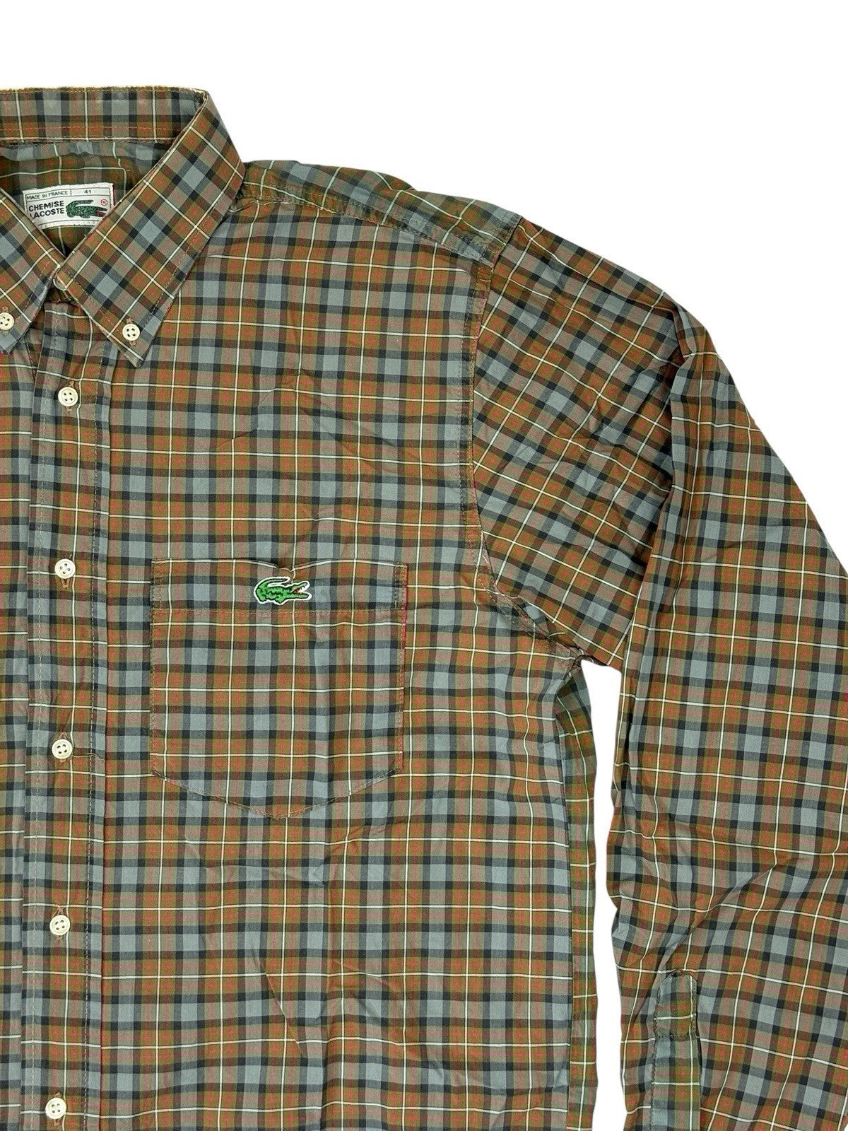 Chemise Lacoste Vintage Multicoloured Plaid Shirt Large