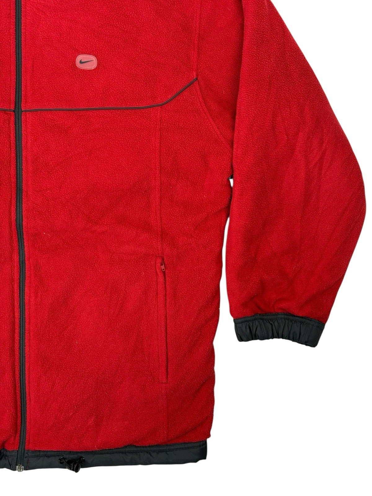 Nike Grey and Red Reversible Heavyweight Fleece Lined Jacket Large
