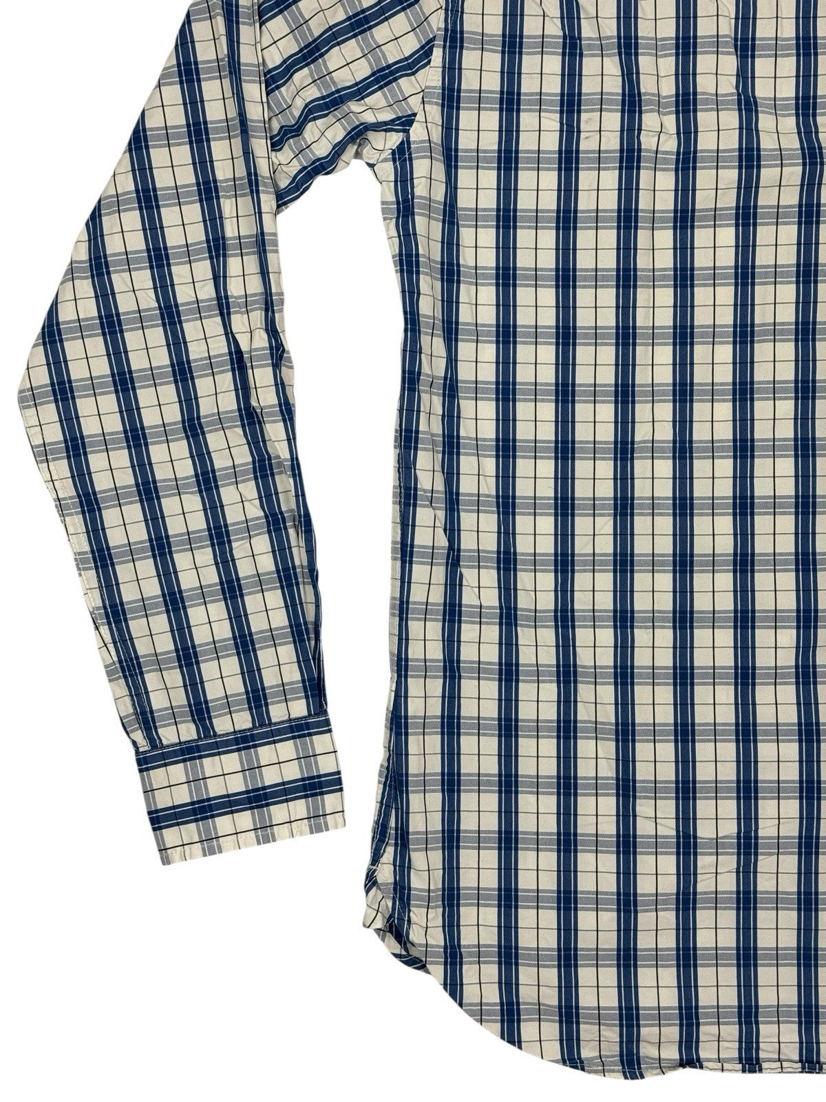 Timberland Blue Plaid Slim Fit Collared Shirt Medium