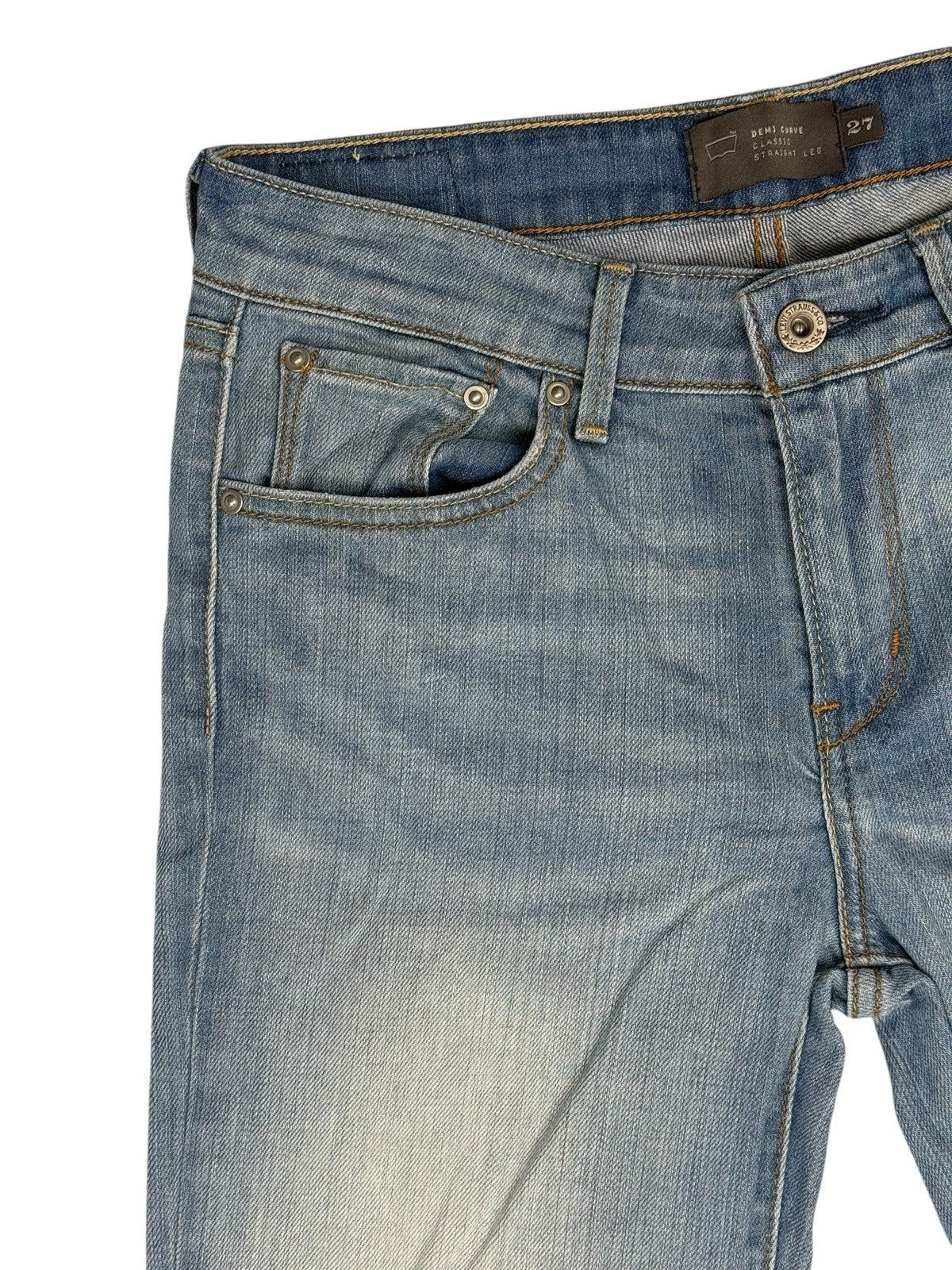 Levi's Blue Demi Curve Classic Straight Leg Jeans 27W 30L