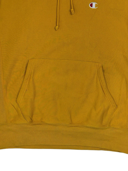 Champion Yellow Reverse Weave Heavyweight Hoodie Medium