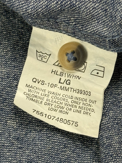 Wrangler Blue Cotton Long Sleeve Denim Shirt Large