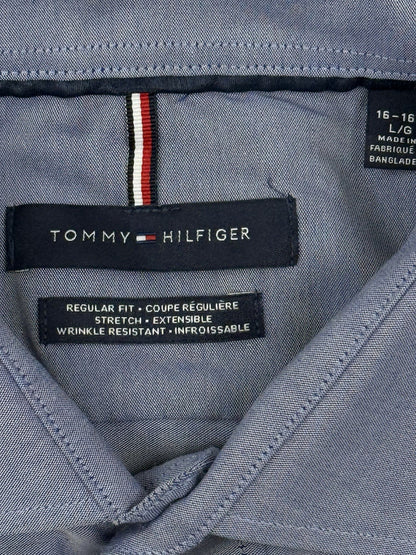 Tommy Hilfiger Blue Regular Fit Short Sleeve Collared Shirt Large