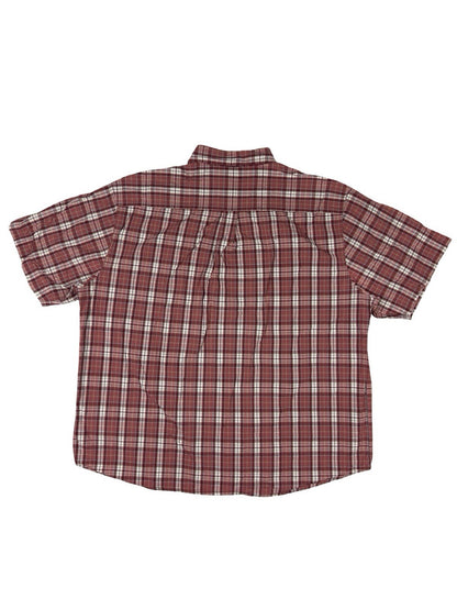 Carhartt Retro Red Plaid Short Sleeve Y2K Button Cotton Shirt 2XL