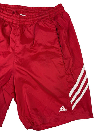 Adidas Red Y2K 00's Lined Nylon Sport Swim Shorts Small