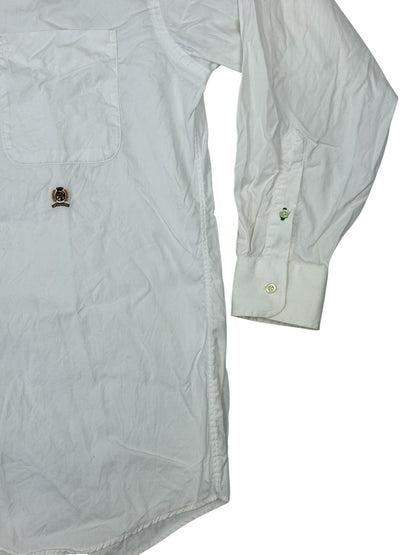 Tommy Hilfiger Vintage White Gold Crest Shirt Medium (15" Collar)