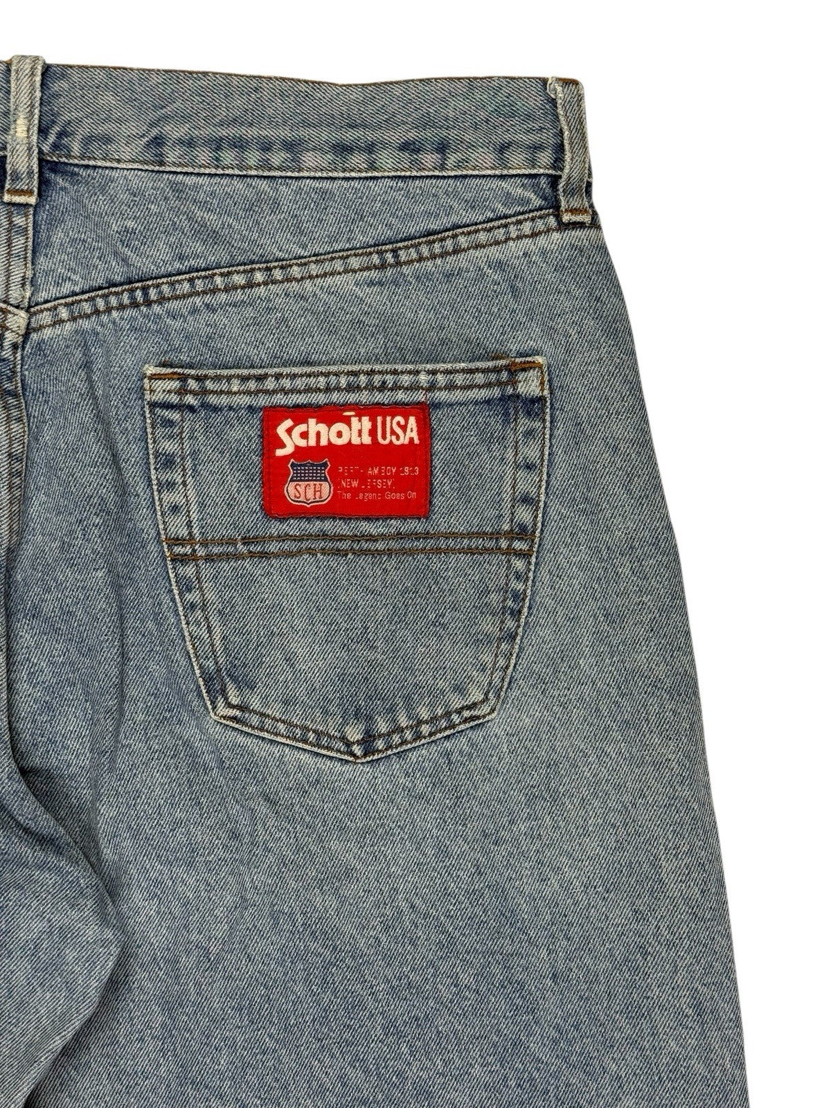 Schott NYC Vintage Blue Denim Jeans 36W 35L