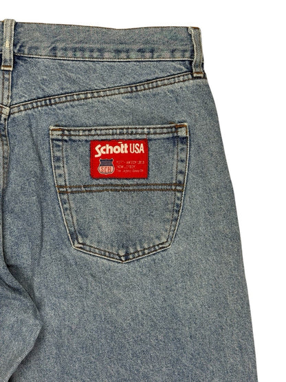 Schott NYC Vintage Blue Denim Jeans 36W 35L