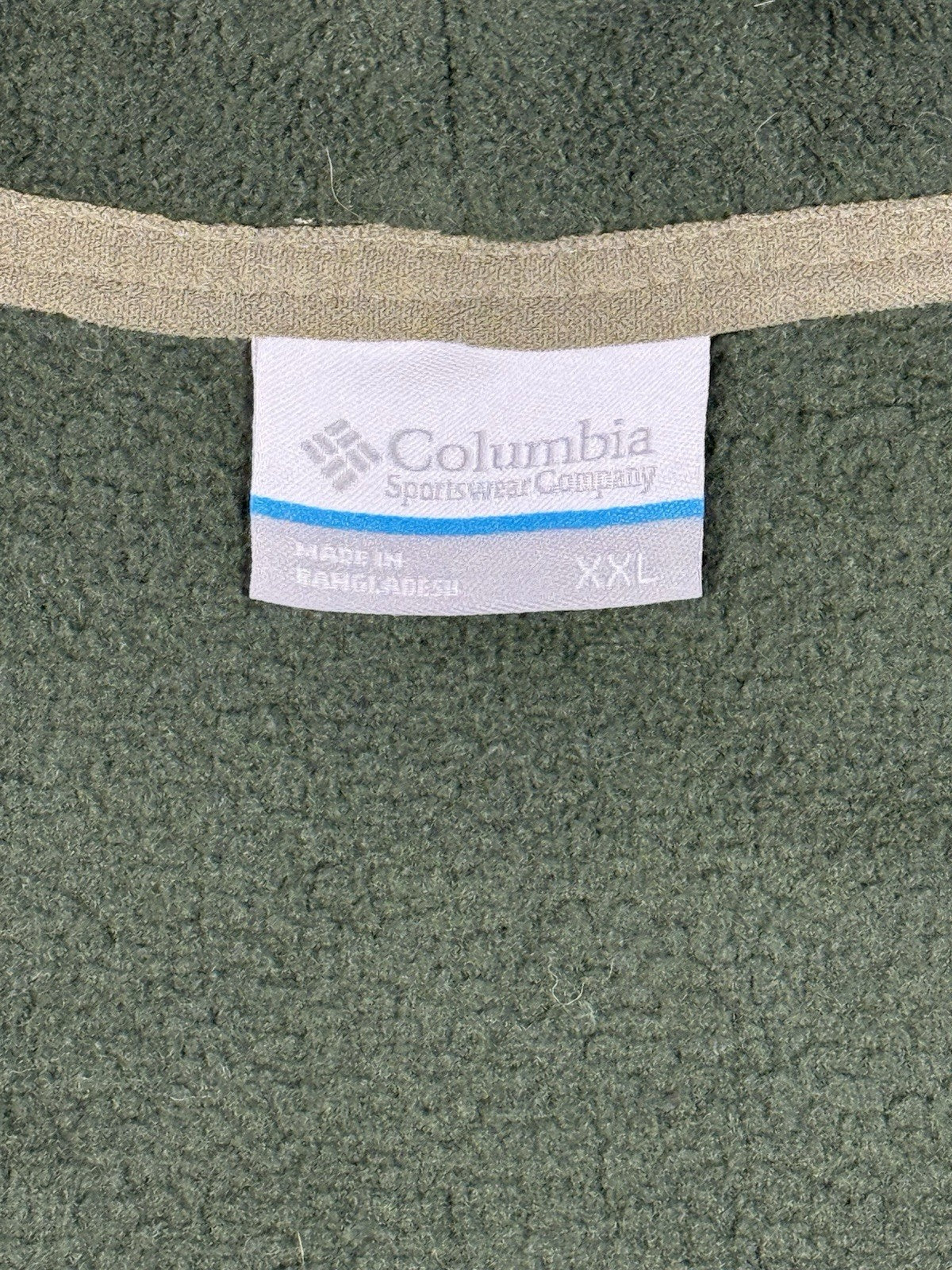 Columbia Green Colourblock Half Zip Outdoor Fleece Jumper 2XL