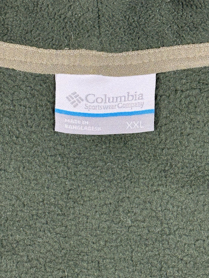 Columbia Green Colourblock Half Zip Outdoor Fleece Jumper 2XL