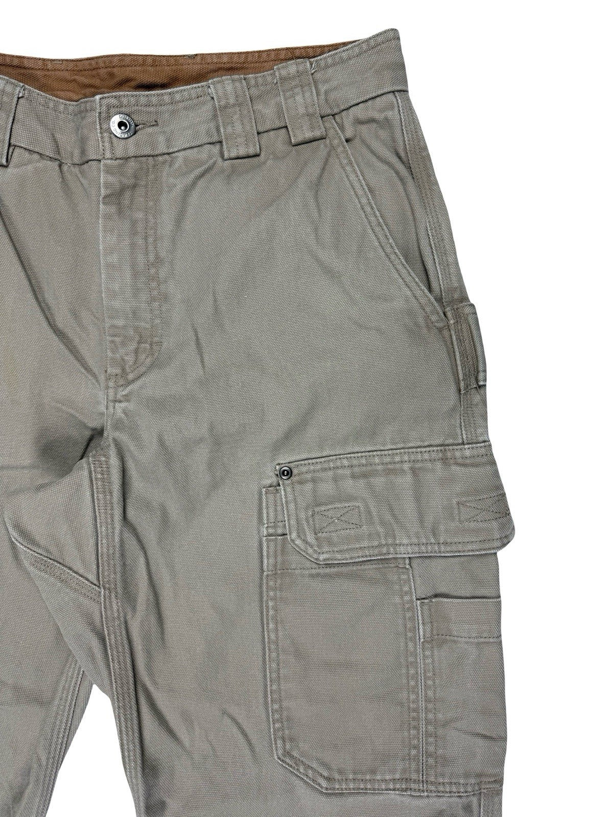 Duluth Beige Cargo Carpenter Denim Jeans 32W 30L