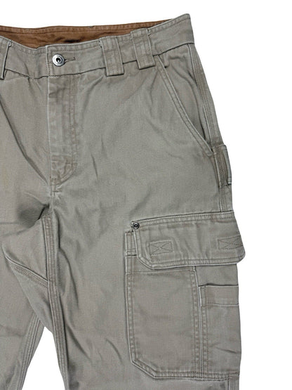 Duluth Beige Cargo Carpenter Denim Jeans 32W 30L