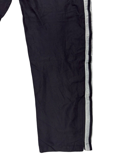 Adidas Vintage Lined Black Polyester Tracksuit Bottoms Pant Trousers Large