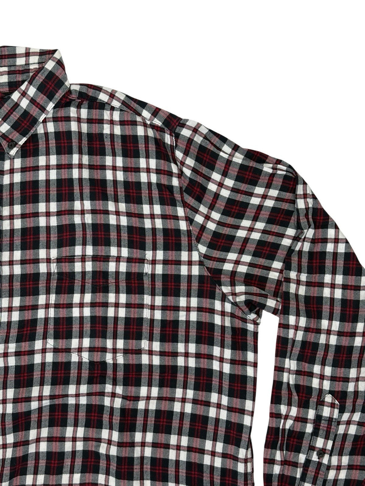 Chaps Retro Red Plaid Cotton Button Up Collared Shirt XL