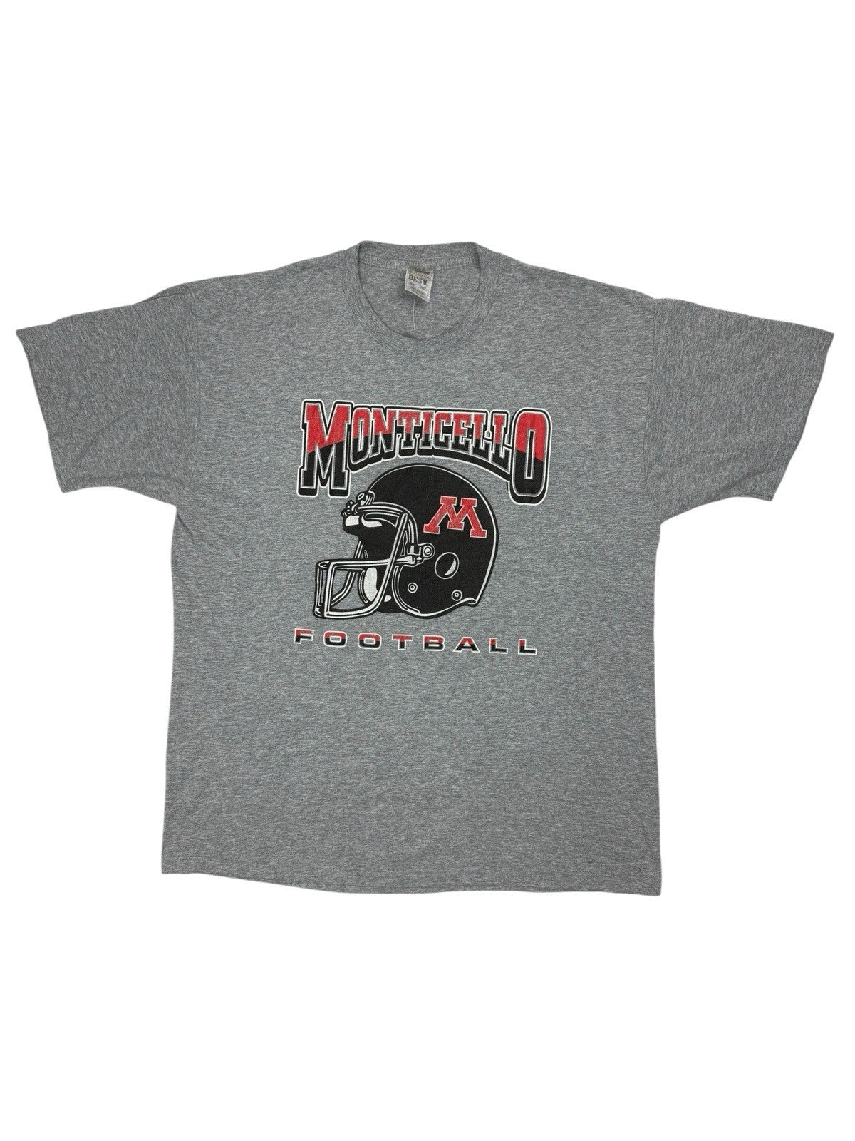 Retro American Football Monticello Printed School Sports Top XL