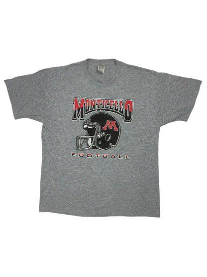 Retro American Football Monticello Printed School Sports Top XL