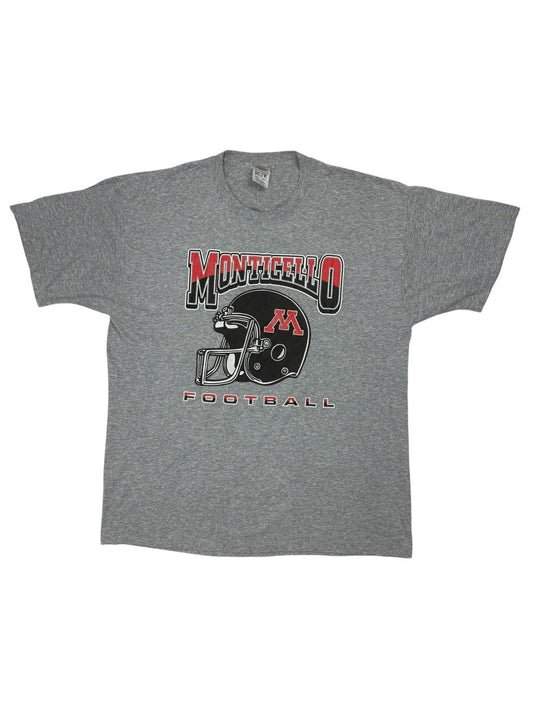 Retro American Football Monticello Printed School Sports Top XL