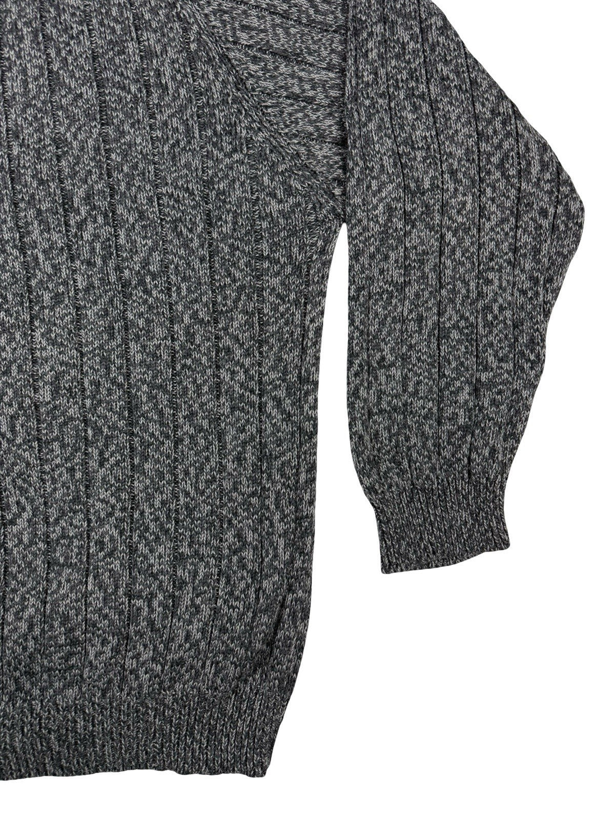 Faded Glory Heather Grey Cotton Knit Jumper Large