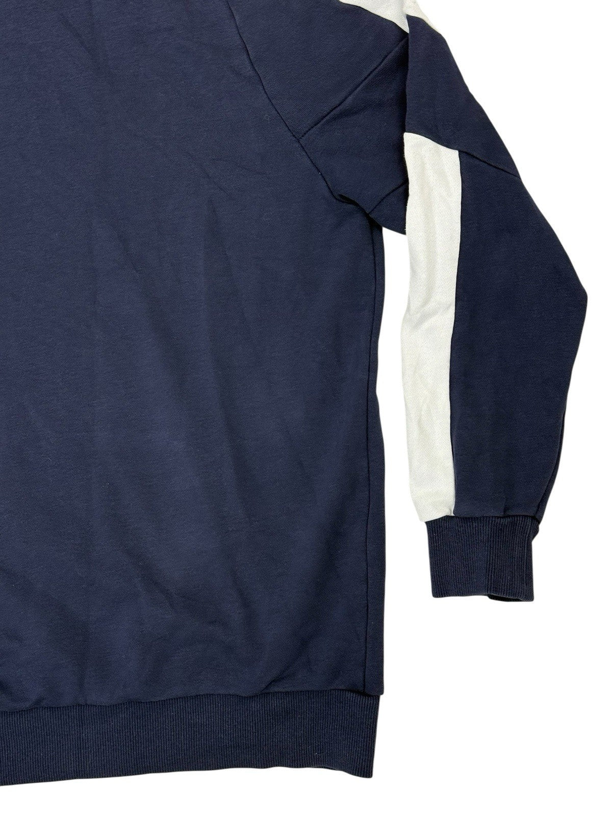 Puma Blue Colourblock Print Spellout Logo Hoodie Sweatshirt Medium
