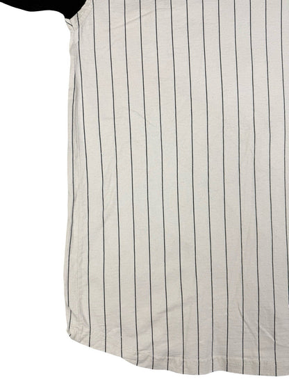 Wilson Off White Cotton Pinstripe Baseball Jersey Top XL