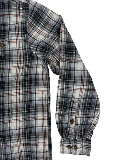 Carhartt Trumbull Grey Plaid Flannel Cotton Shirt Large Relaxed Fit Regular