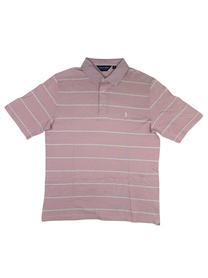 Polo Ralph Lauren Retro Pink Striped Golf Polo Medium