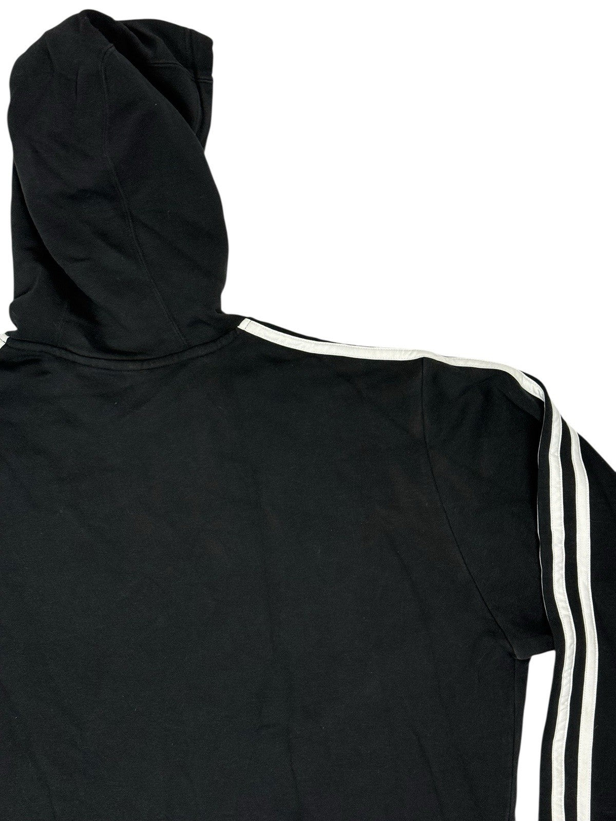 Adidas Black Printed 3 Stripe Hoodie Large