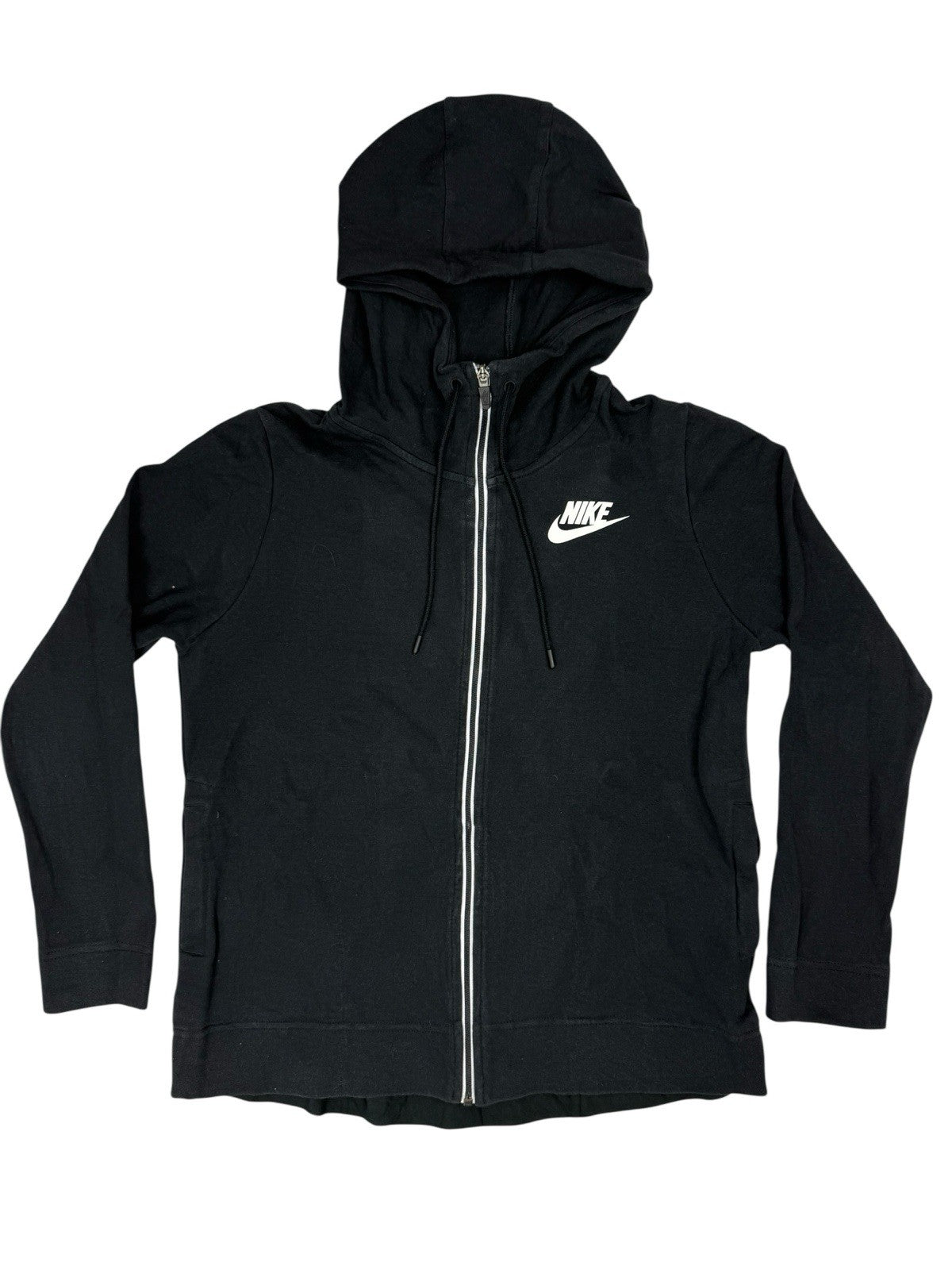 Nike Black Zip Through Printed Logo Running Hoodie Jacket Small