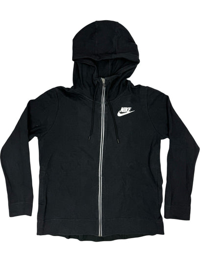 Nike Black Zip Through Printed Logo Running Hoodie Jacket Small