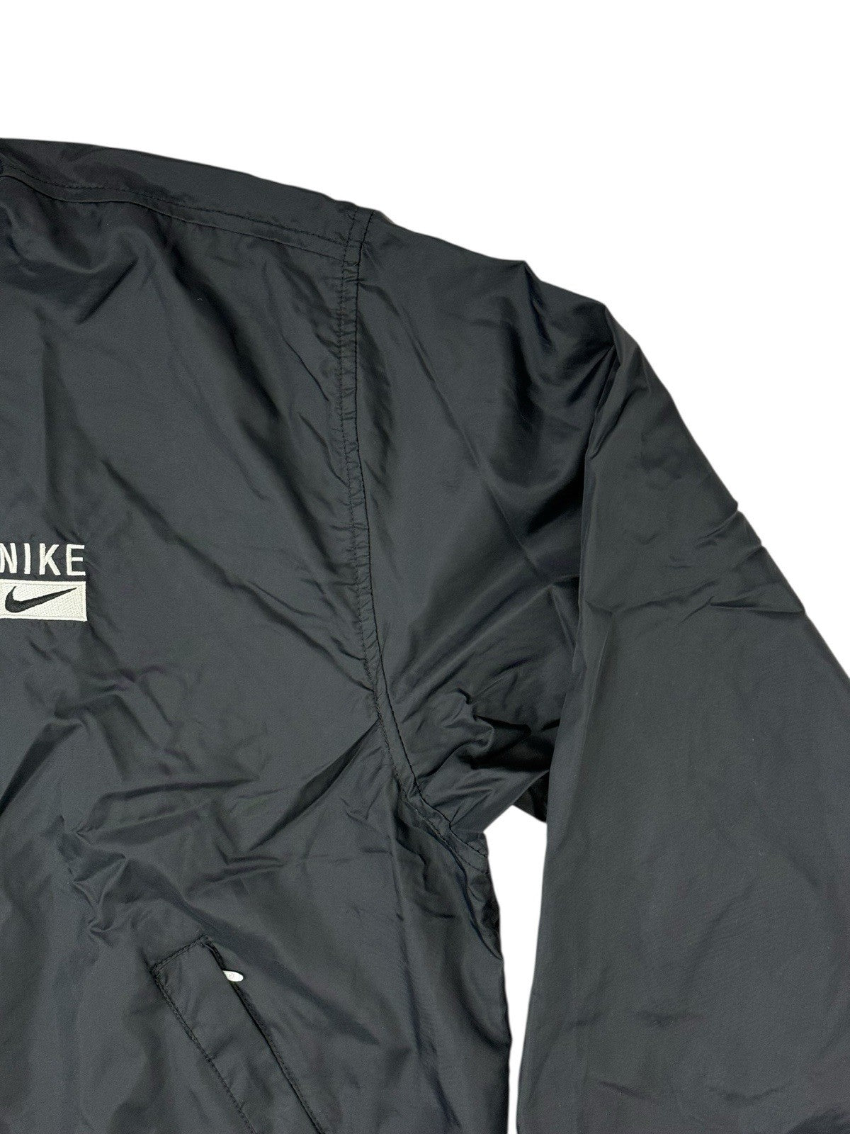 Nike Vintage Black Nylon Coaches Windbreaker Jacket Size 12-14 (Large)