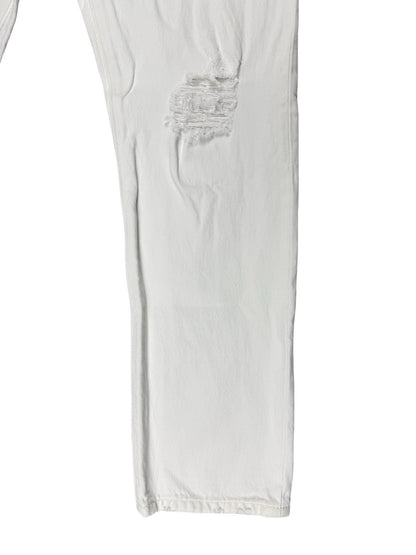 Levi's 501 CT White Distressed Denim Jeans 28W 32L