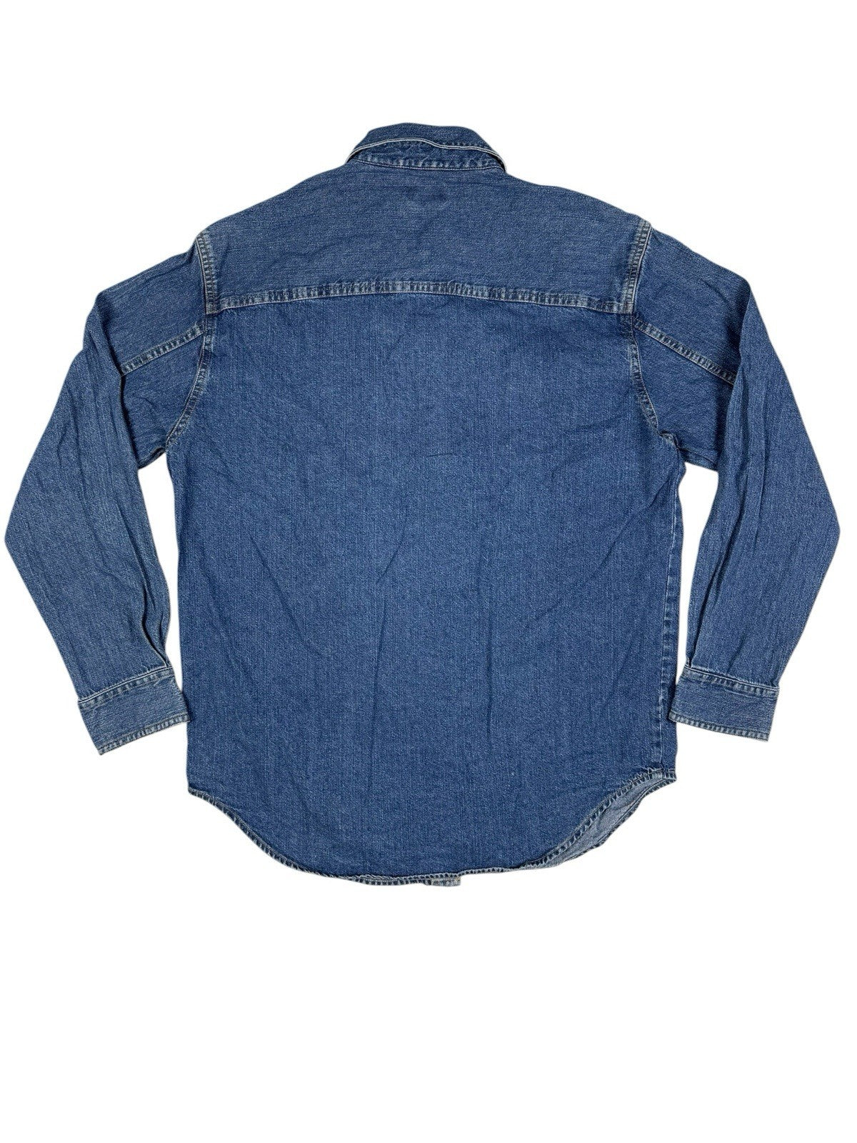 Levi's Retro Blue Cotton Denim Button Up Collared Shirt Small