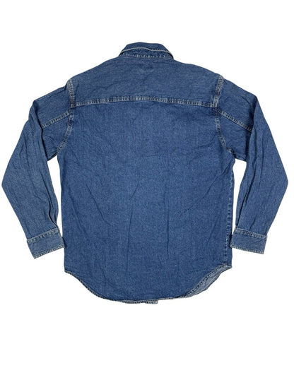Levi's Retro Blue Cotton Denim Button Up Collared Shirt Small
