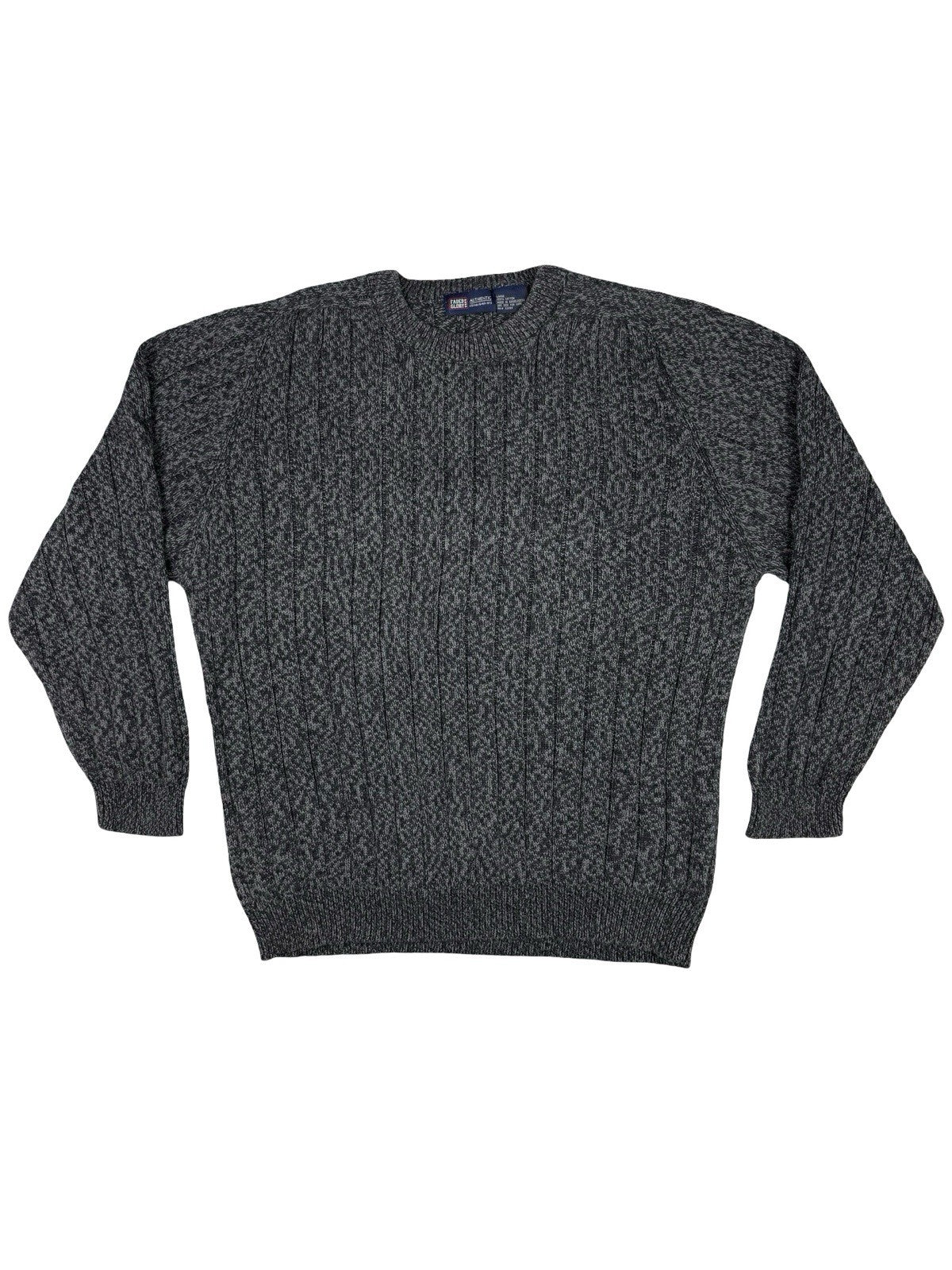 Faded Glory Heather Grey Cotton Knit Jumper Large