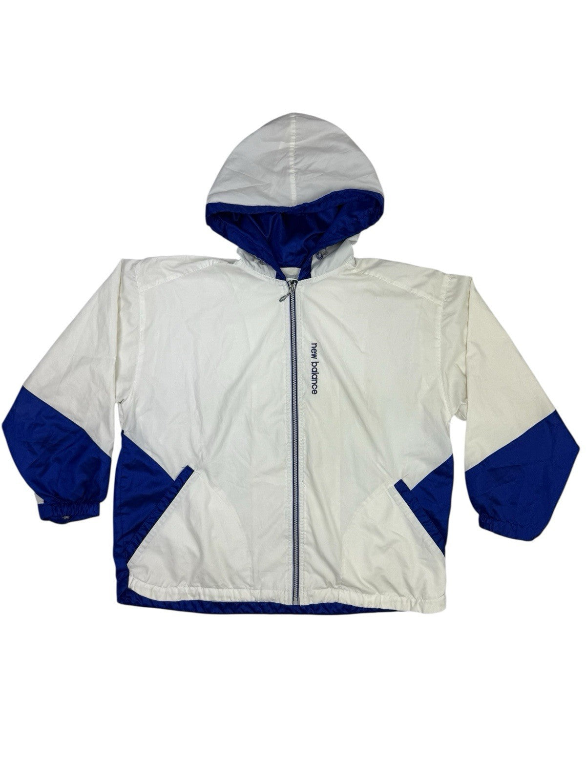 New Balance Retro White Zip Hoodie Track Jacket Large