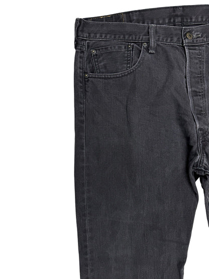 Levi's 501 Black Denim Straight Leg Jeans 38W 32L
