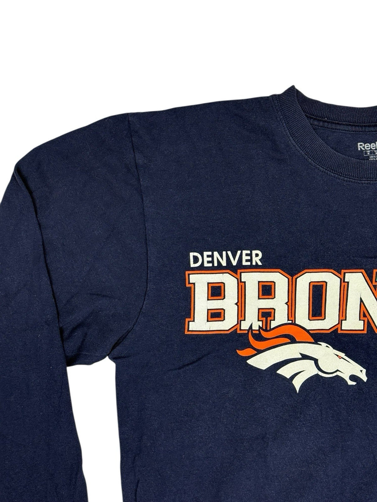 Reebok NFL Denver Broncos Blue Retro Long Sleeve Top Medium
