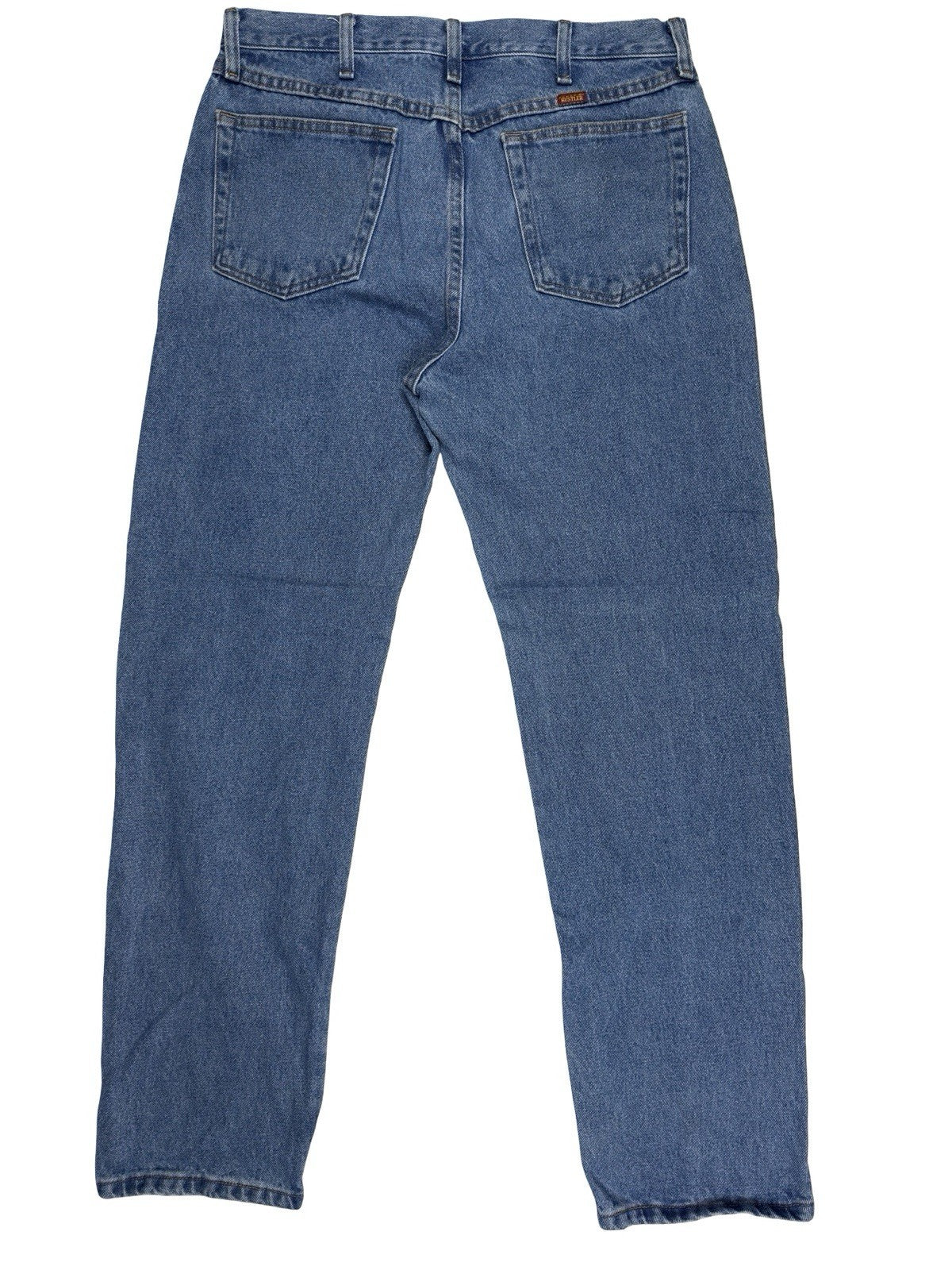 Rustler Wrangler Blue Denim Straight Leg Jeans 34W 32L