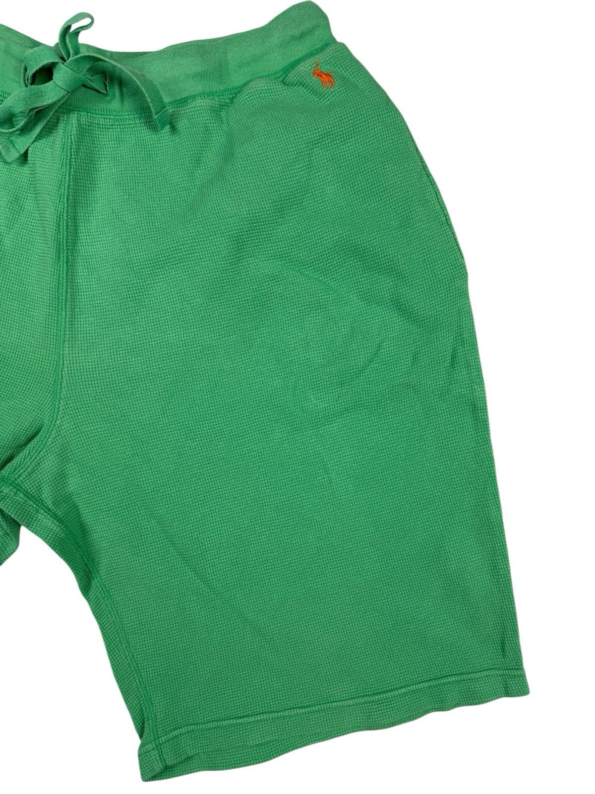 Polo Ralph Lauren Green Cotton Waffle Pattern Lounge Jogger Sweat Shorts Large