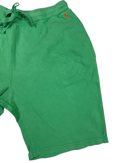 Polo Ralph Lauren Green Cotton Waffle Pattern Lounge Jogger Sweat Shorts Large