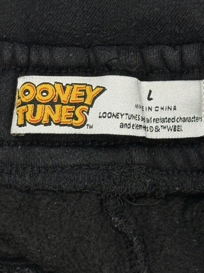 Looney Tunes Black Cotton Lounge Sweat Cartoon Shorts Large