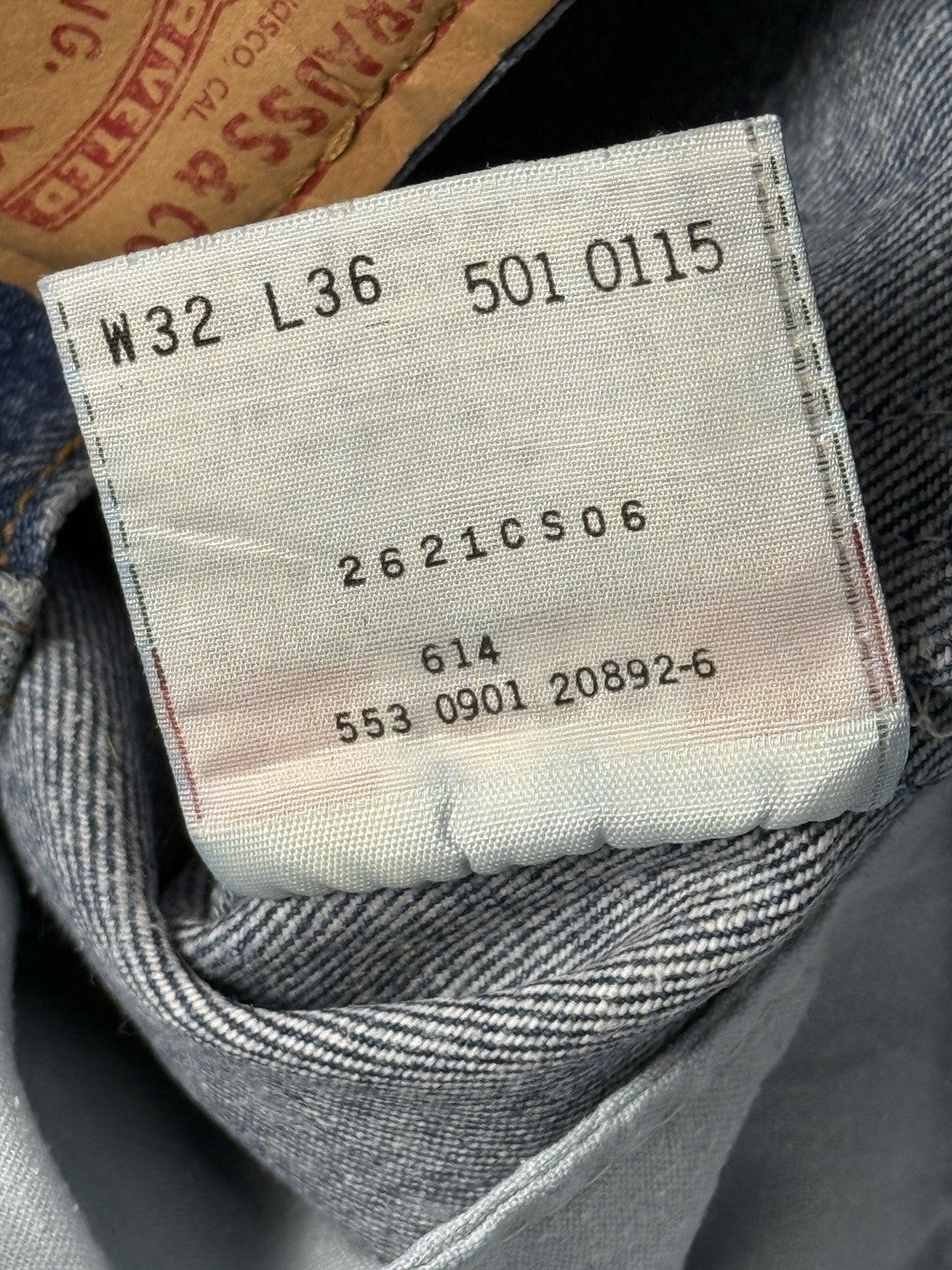 Levi's 501 Retro Blue Straight Leg Denim Jeans 32W 36L Made In USA