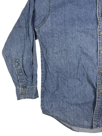 Levi's Vintage Red Tab Blue Chambray Denim Western Shirt Large