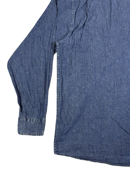 Wrangler Blue Cotton Long Sleeve Denim Shirt Large